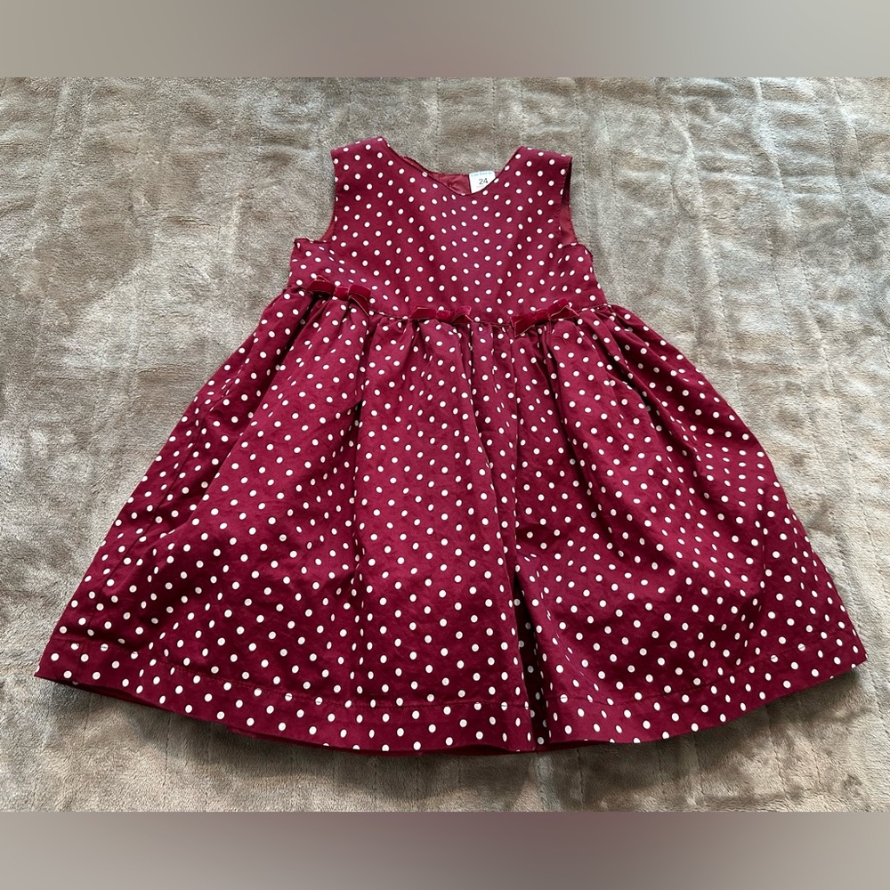 Beautiful maroon polka dot Carter’s dress, size 24 months.